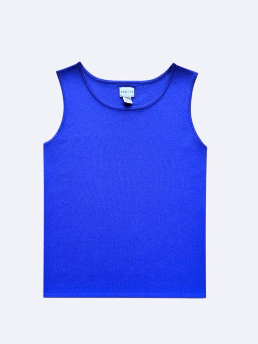 Chico's Royal Blue Sleeveless Knit Tank Top Crewneck Size-1 EUC